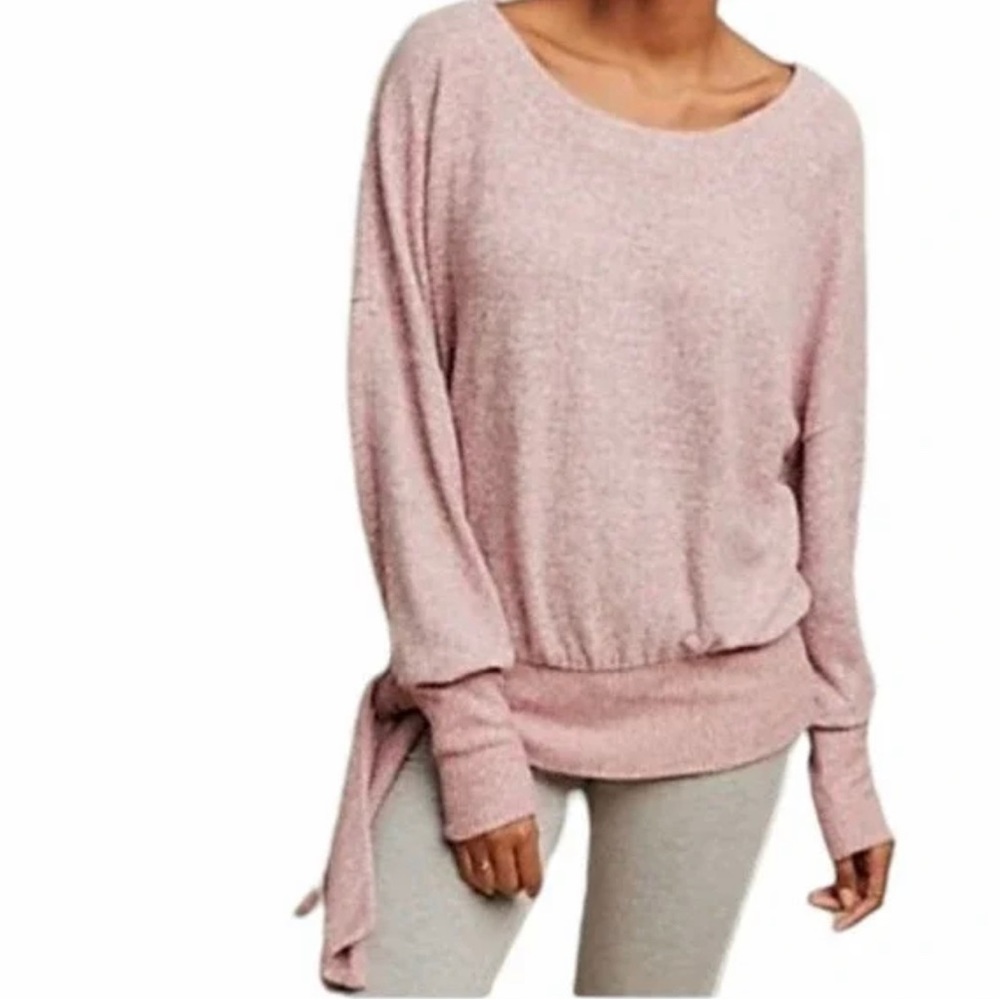 Anthropologie Saturday Sunday Payton Brushed Fleece‎ Side Tie Sweater Size XS